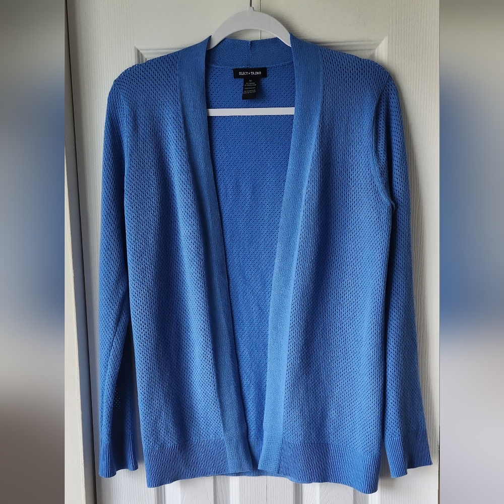 Royal blue Long sleeve cardigan sweater